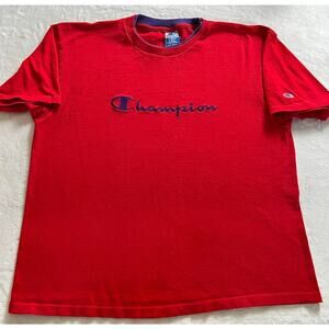 Champion Vintage embroidered Logo red & purple T-shirt men’s size XL